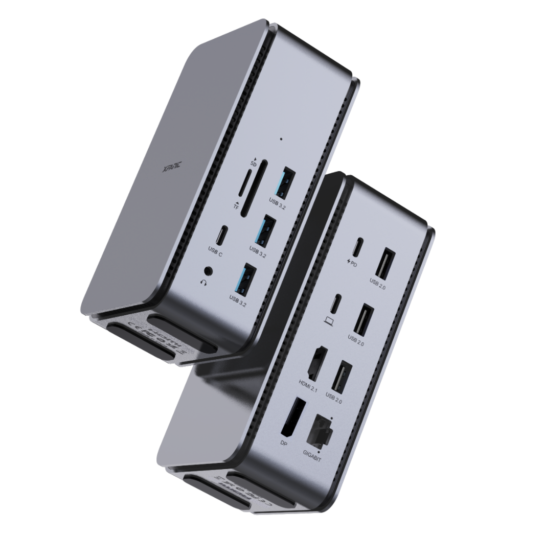 14合1 TYPE C4  8K@30Hz 視頻，上行40Gbps，千兆，TYPE C4  Dock station,支持雙視頻擴(kuò)展